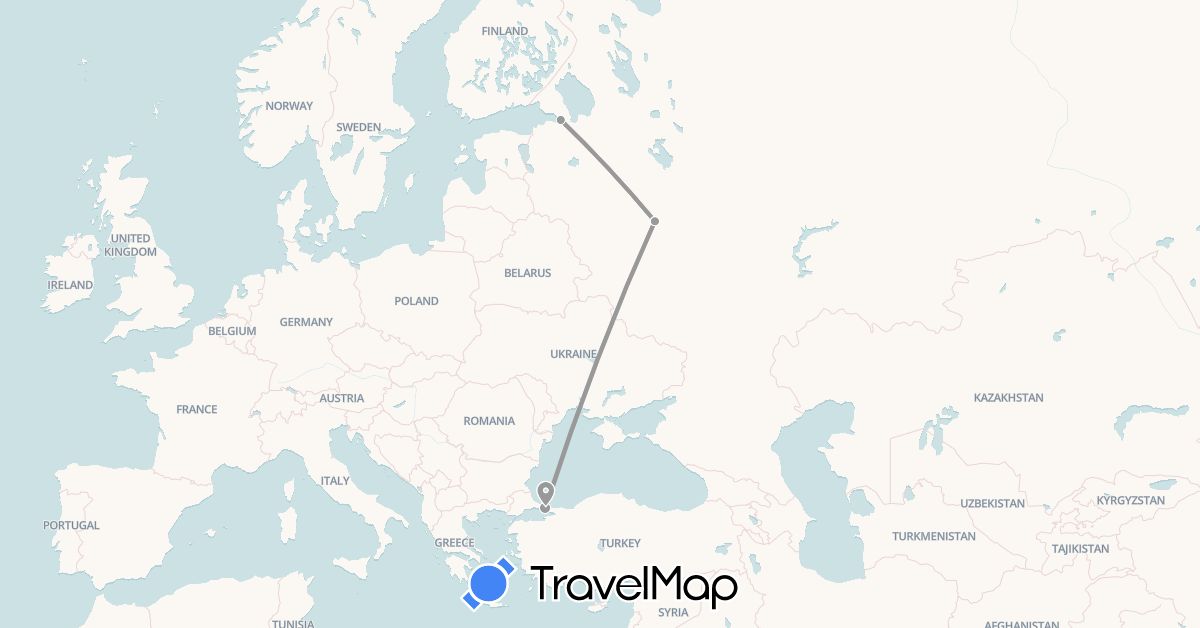 TravelMap itinerary: plane in Russia, Turkey (Asia, Europe)